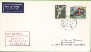 Westdeutschland 1976 Lufthansa Airbus Erstflugbrief München - Frankfurt - Bild 1 von 1