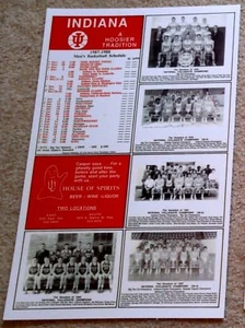 INDIANA UNIVERSITY HOOSIERS 1987-88 CHAMPIONS POSTER - Picture 1 of 1