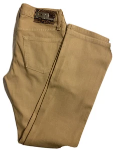 RALPH LAUREN 380 JEAN WOMEN'S SKINNY 5 POCKET KHAKI GOLD SZ 26 US RL STUD ACCENT - Picture 1 of 10
