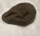 STETSON Newsboy Cap Mens Brown Cabby Flat Hat Faux Leather Classic Paperboy L/XL