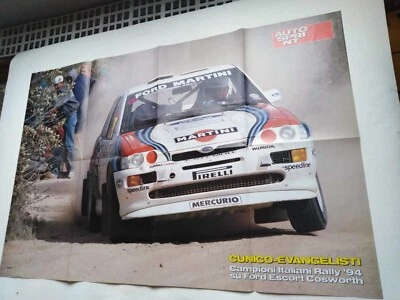 FORD ESCORT  RALLY   POSTER PUBBLICITARIO BIFACCIALE   DIM CM.  54 X 80 (570) - Immagine 1 di 4