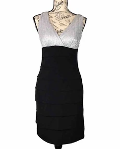Vestido de cóctel En Focus Studio para mujer plateado y negro sin mangas talla 4 - Imagen 1 de 9