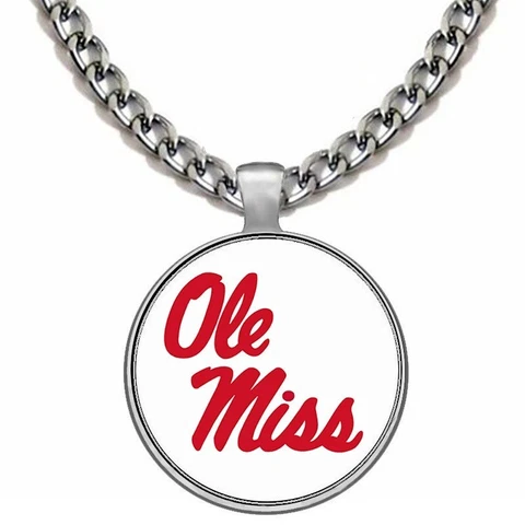 Large Ole Miss Mens Womens 24" Stainless Steel Chain Pendant Necklace D5 Cover
