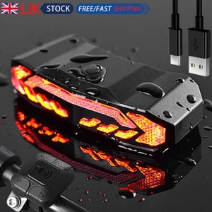 USB Rechargeable LED Bike Light Set Headlight Taillight Caution Bicycle Light US - Picture 1 of 12