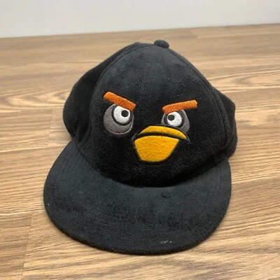 Angry Birds Black Baseball Cap Hat Fuzzy Adult Adjustable Snapback 2009-2012 - Image 1 of 4
