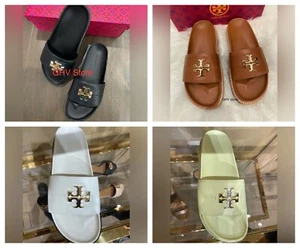 NIB Tory Burch Everly Anatomic Lug Nappa Leather Slide Sandal Holiday Special - Picture 1 of 16