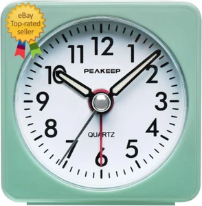Ultra Small, Battery Travel Alarm Clock with Snooze and Light, Silent with No - Picture 1 of 8