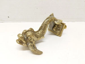 Vintage Ornate Brass Door Knocker Dolphin Serpent Koi Sea Fish Nautical - Picture 1 of 6