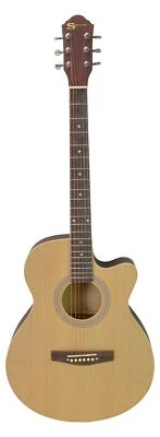 Full Size Acoustic Guitar Attractive Natural Hardwood Finish with Steel Strings - Image 1 of 4