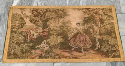 Vintage French Tapestry Romantic Tapestry Stunning Wall Decor Tapestry 2x4ft - Image 1 of 4