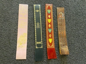 Vintage Lot of 4 Leather Book Marks Made in Italy 9" long - Picture 1 of 5