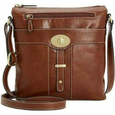 Bandolera Giani Bernini X3205 Turn-Lock esmaltada marrón tabaco Foto 1 de 4