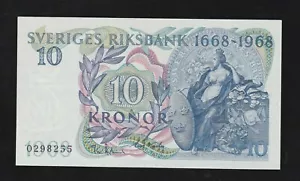 Sweden, 10 Kronor, 1968, P-56, Uncirculated Commemorative Banknote - Picture 1 of 2