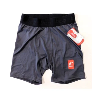 BCG Athletic Compression Solid Brief Shorts Boys M Ebony Gray Moisture Wicking - Picture 1 of 3