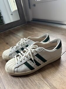 Adidas Super Star 80s  Vintage With Green Stripes