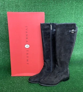 Women's Ivanka Trump Black Suede and Leather 'Larissa' Boots SZ 8.5M NWT - Picture 1 of 9