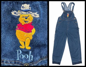 Vintage Winnie the Pooh Embroidered Carpenter Denim Overalls Womens S/P - Picture 1 of 20