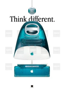 Think different iMac Bondi Blue poster 50x70cm - Zdjęcie 1 z 11