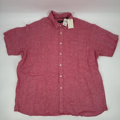 Orvis Shirt Mens Large Button Up Linen Chery Pocket Classic Short Sleeve Beach - Image 1 of 4