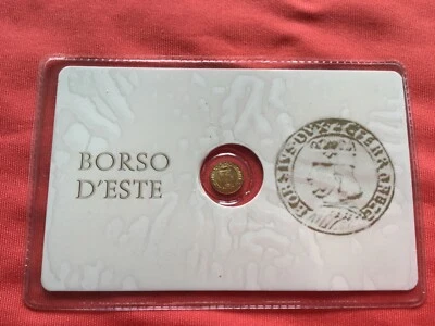 MONEDA 8K oro macizo miniatura soporte plástico: Borso d’Este Ferrara Italia especial Foto 1 de 4
