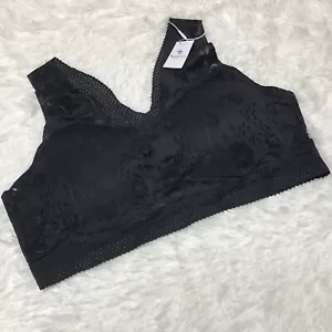 Reggiseno in pizzo Breezy Bloom nero XXL imbottito supporto comfort - Foto 1 di 10