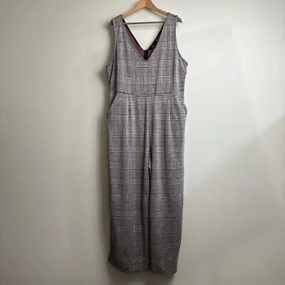 Mono Forever 21 Mujer 3X Gris Espiga Pierna Ancha Bolsillos Sueltos Academia Foto 1 de 4