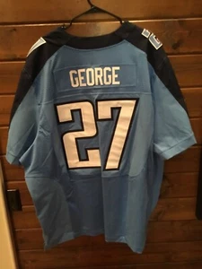 Eddie George Tennessee Titans NIke On Field STITCHED NFL Blue Jersey Size 60 - Picture 1 of 6