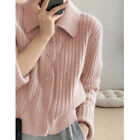 Collared Sweater Cardigan for Women Loose Button Sweet Knitting Coats Knitwear