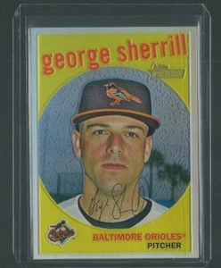 2008 TOPPS HERITAGE CHROME GEORGE SHERRILL #217 ORIOLES REFRACTOR RARE SP /559 - Picture 1 of 2