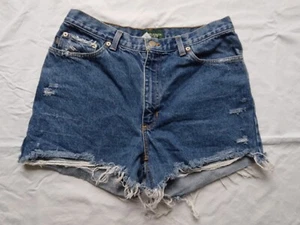 Lauren Jeans Co Jean Shorts Ralph Lauren Distressed Cutoff Blue Denim Womens 12 - Bild 1 von 7