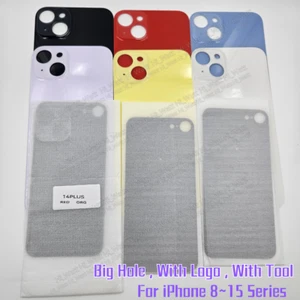 Big Hole Back Glass Cover Replacement For iPhone SE 8 X XR XS 11 12 13 14 15 Pro - Picture 1 of 11