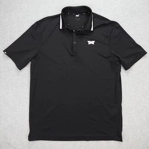PXG Parsons Extreme Mens Medium Black Vented Stretch Performance Golf Polo Shirt - Picture 1 of 14