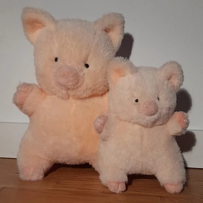 2 Plüsch-Schweine · Zashikibuta · 28 cm + 19 cm · Unbespielt - Bild 1 von 2