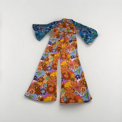 Mono Mameluco Celia B Talla Mediana Años 70 Hippie Floral Acampanado Colorido Muestra Foto 1 de 4