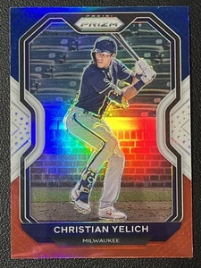 Panini Prizm #242 2021 Christian Yelich rojo/blanco/azul Prizm Milwaukee Brewers - Imagen 1 de 2