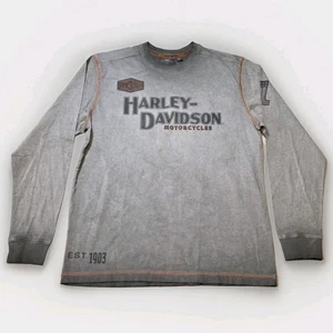 Camiseta Harley Davidson SYN3 Pullover Mecánico Manga Larga Para Hombre Alas Grandes Gris - Imagen 1 de 9