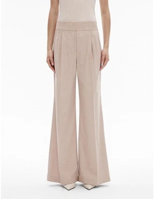 Witchery Beige Wide Leg Pants Size 16 High Waist Tailored Office Workwear Career - image 1 of 4