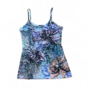 Y2K Burnout Tank Women's Size medium T Party Floral Bedazzled Colorful Mcbling - Picture 1 of 7
