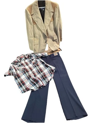 Calça masculina anos 70 Western Wear/SHOOTING BLAZER CAMISA BOTÃO PÉROLA MALHA ALARGADA - Imagem 1 de 4