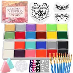 Face Painting Kit für Kinder Party, 22 Farben Face Paint Kit inkl. Farbtablett, Sp - Bild 1 von 2