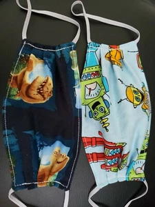 Unisex Kids Robots The Good Dinausaur Fabric Face Mask Set Of 2 Blue Green Multi - Picture 1 of 4