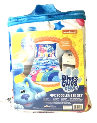 Blue's Clues & You! Juego de cama colcha acolchada reversible para niños pequeños 4 piezas Foto 1 de 4