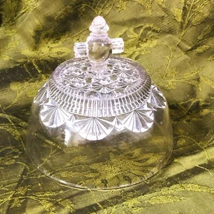 Antique EAPG Daisy Button Butter Dome Sun Purple Vintage Glass READ - Picture 1 of 7