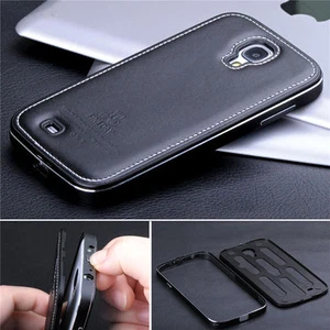 Funda protectora de cuero genuino de aluminio súper lujo para Samsung Galaxy S4 S IV - Imagen 1 de 2