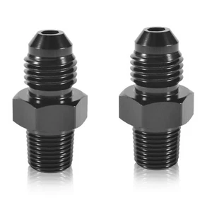 Adaptador de accesorios rectos macho 2 piezas de 4AN a 3/8" NPT de aluminio negro - Imagen 1 de 6