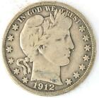 1912 D Barber Half Dollar 50 Cent 90% Silver US Coin Denver Mint United States
