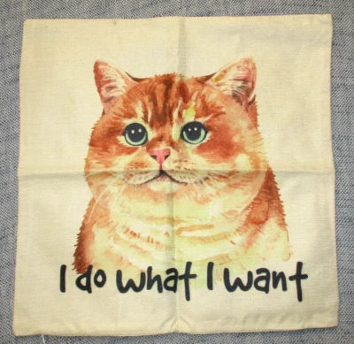 Cat Gentleman Decorative Pillow Case 18 x 18   I Do What I Want - Image 1 of 4