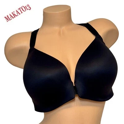 SOMA 40DD Enbliss Sujetador de espalda cruzada de cobertura perfecta con cierre frontal Negro liso Foto 1 de 4