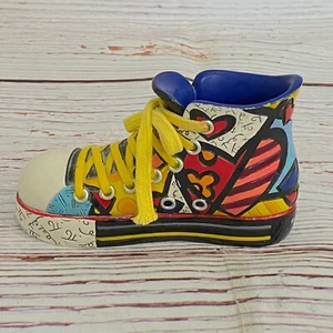 2011 Romero Britto Pop Art Design Miniature Sneaker Figurine Lace Up Shoe - Picture 1 of 9