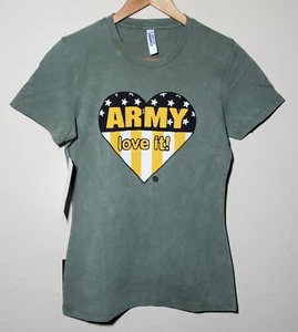 ARMY T-Shirt Womens Size Medium - Sample Tee Distressed Green - Picture 1 of 7
